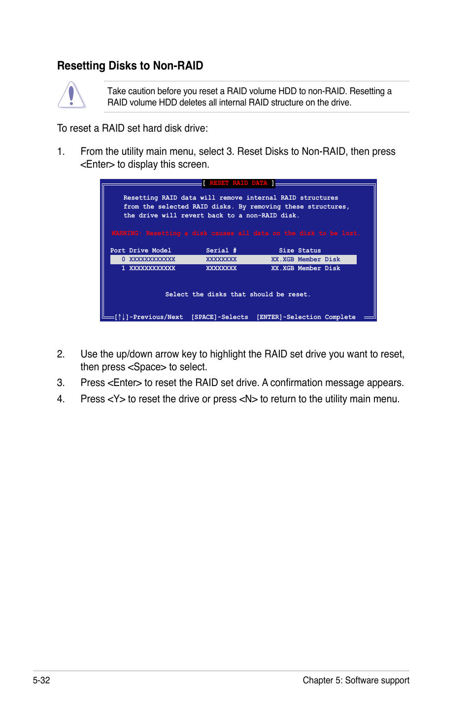 Resetting.disks.to.non-raid | Asus Z7S WS User Manual | Page 140 / 154