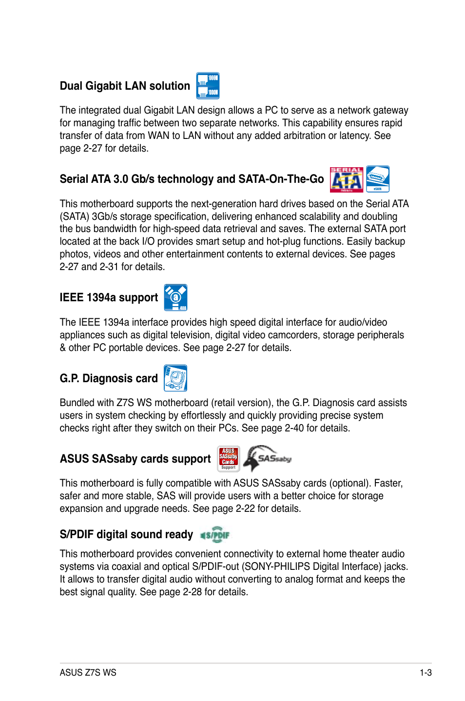 Asus Z7S WS User Manual | Page 19 / 154