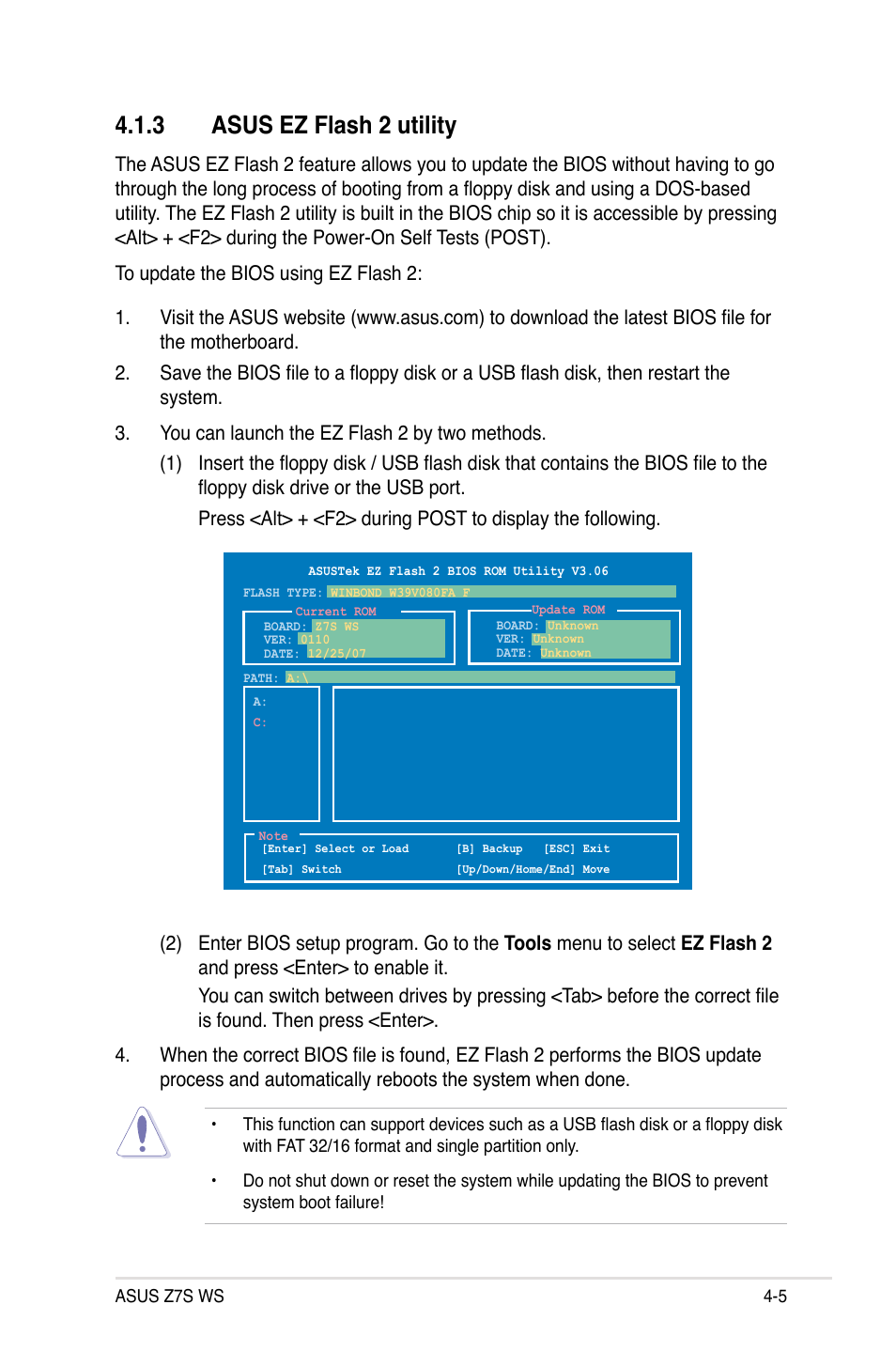 3 asus ez flash 2 utility, Asus ez flash 2 utility -5, Asus.ez.flash.2.utility | Asus Z7S WS User Manual | Page 75 / 154