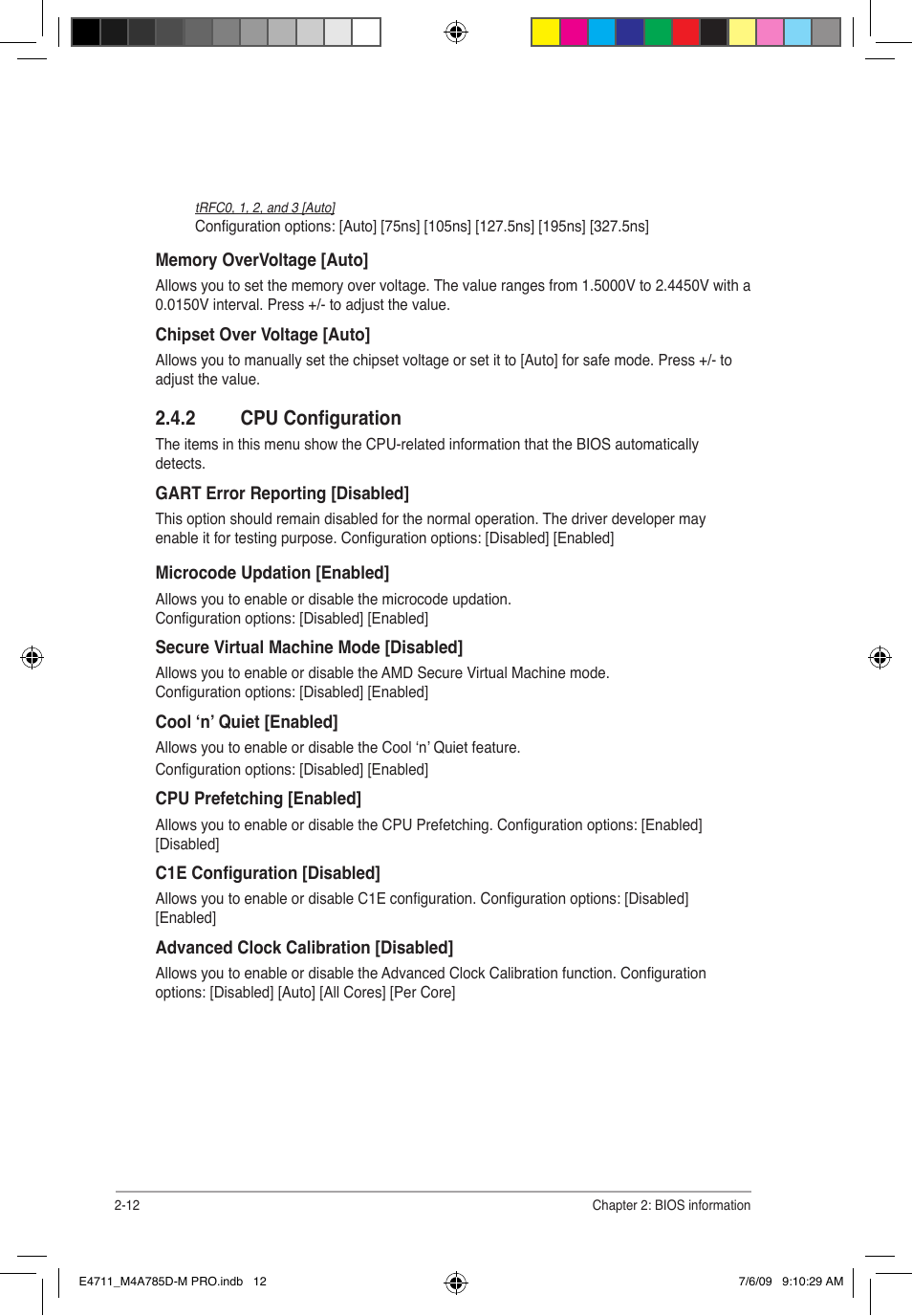 2 cpu configuration | Asus M4A785D-M PRO User Manual | Page 52 / 62