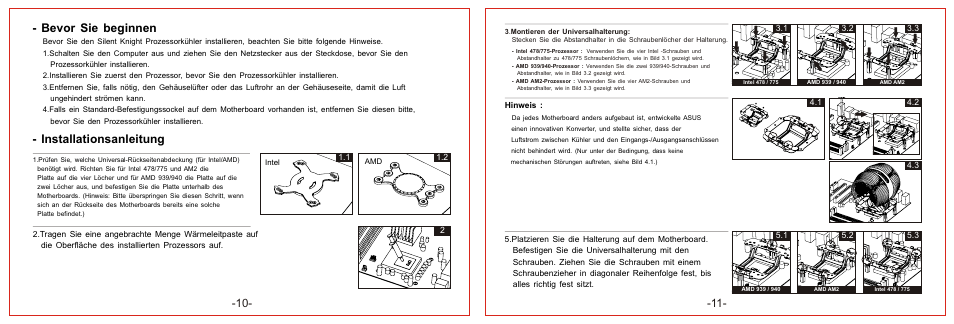 頁面 7, Installationsanleitung, Bevor sie beginnen | Asus Silent Knight User Manual | Page 7 / 20