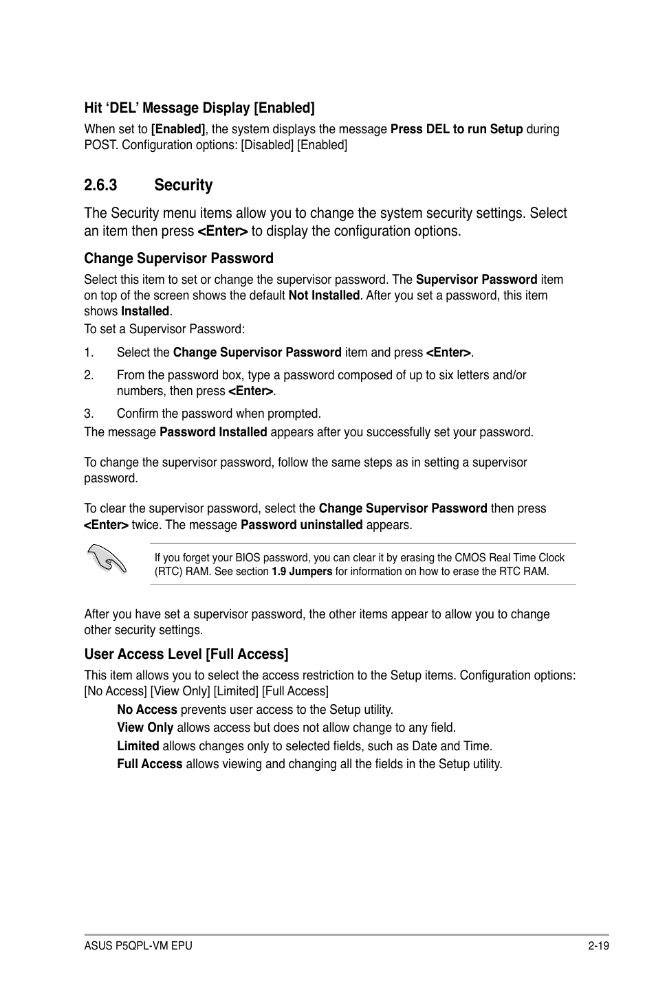 3 security, Security -19 | Asus P5QPL-VM EPU User Manual | Page 61 / 64