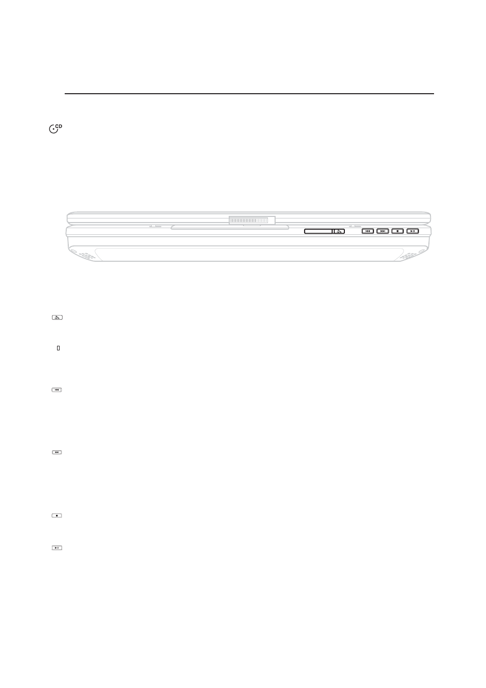 Cd player control buttons and indicator | Asus L5D User Manual | Page 42 / 78