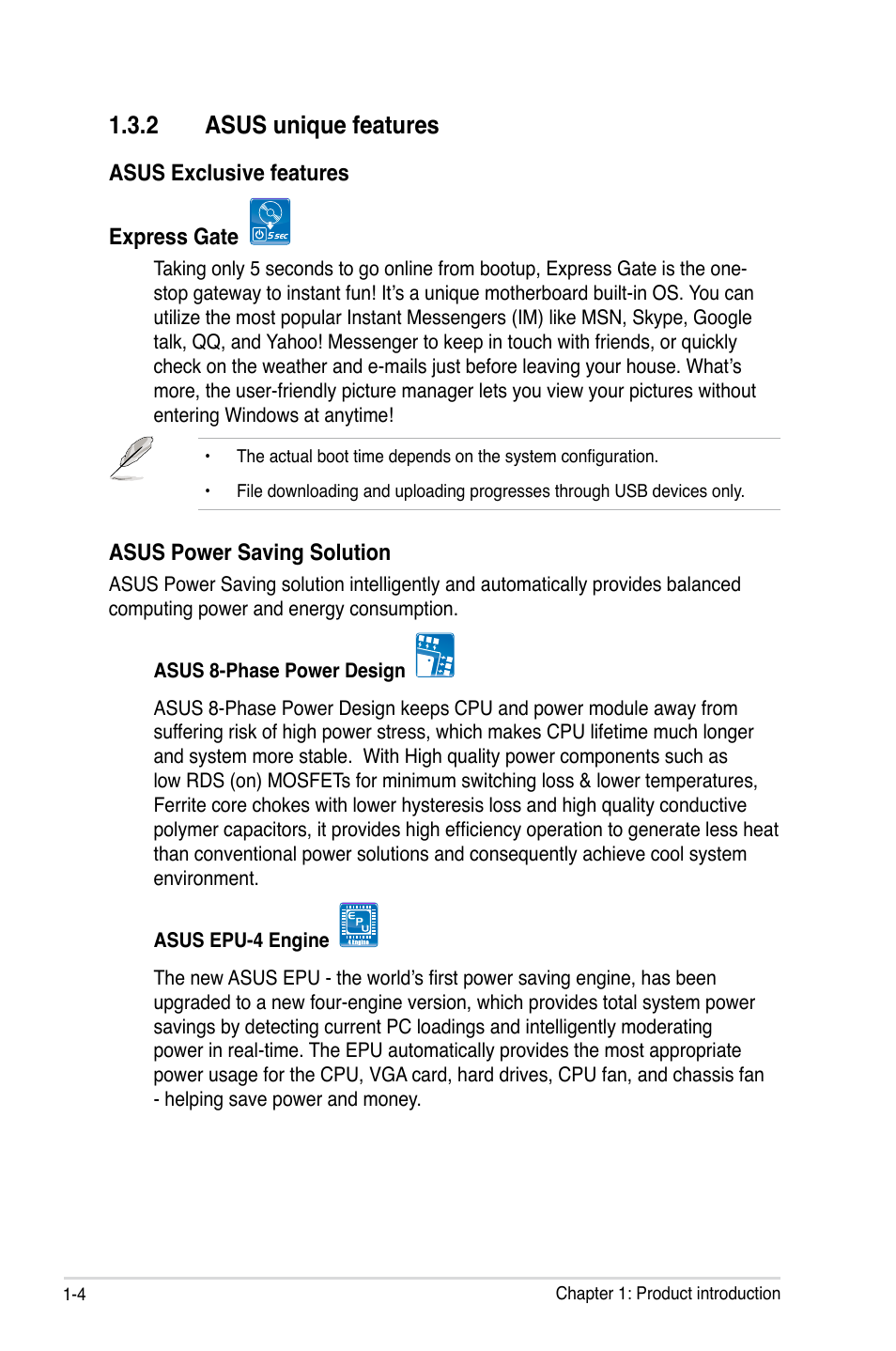 2 asus unique features | Asus P5Q SE PLUS User Manual | Page 16 / 100