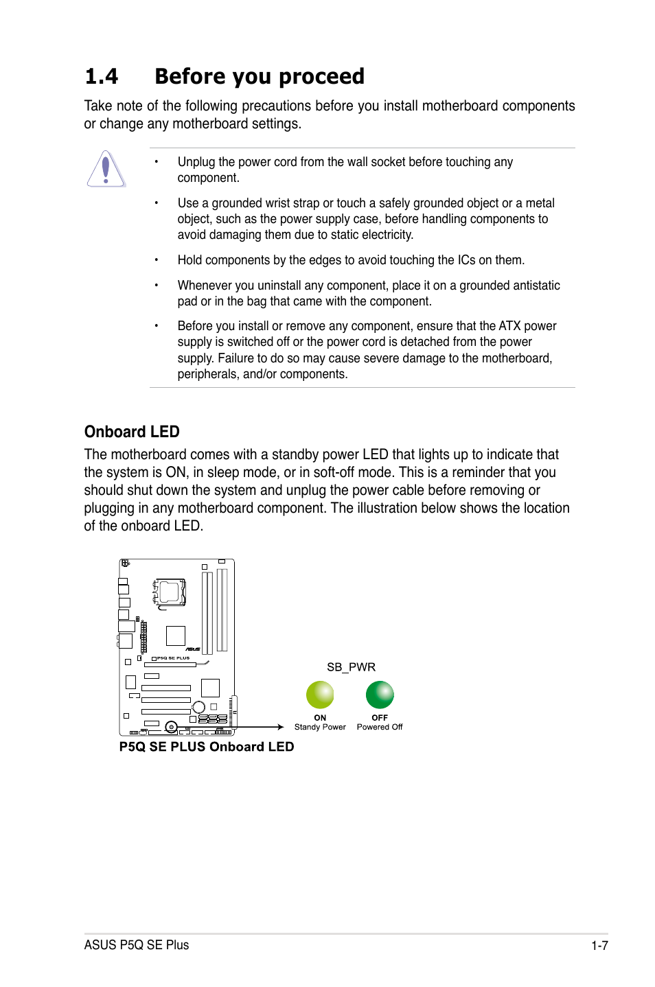 4 before you proceed | Asus P5Q SE PLUS User Manual | Page 19 / 100