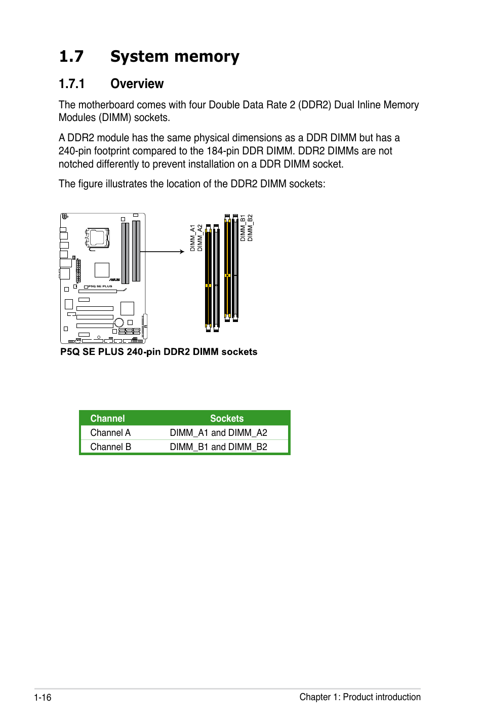 1 overview | Asus P5Q SE PLUS User Manual | Page 28 / 100