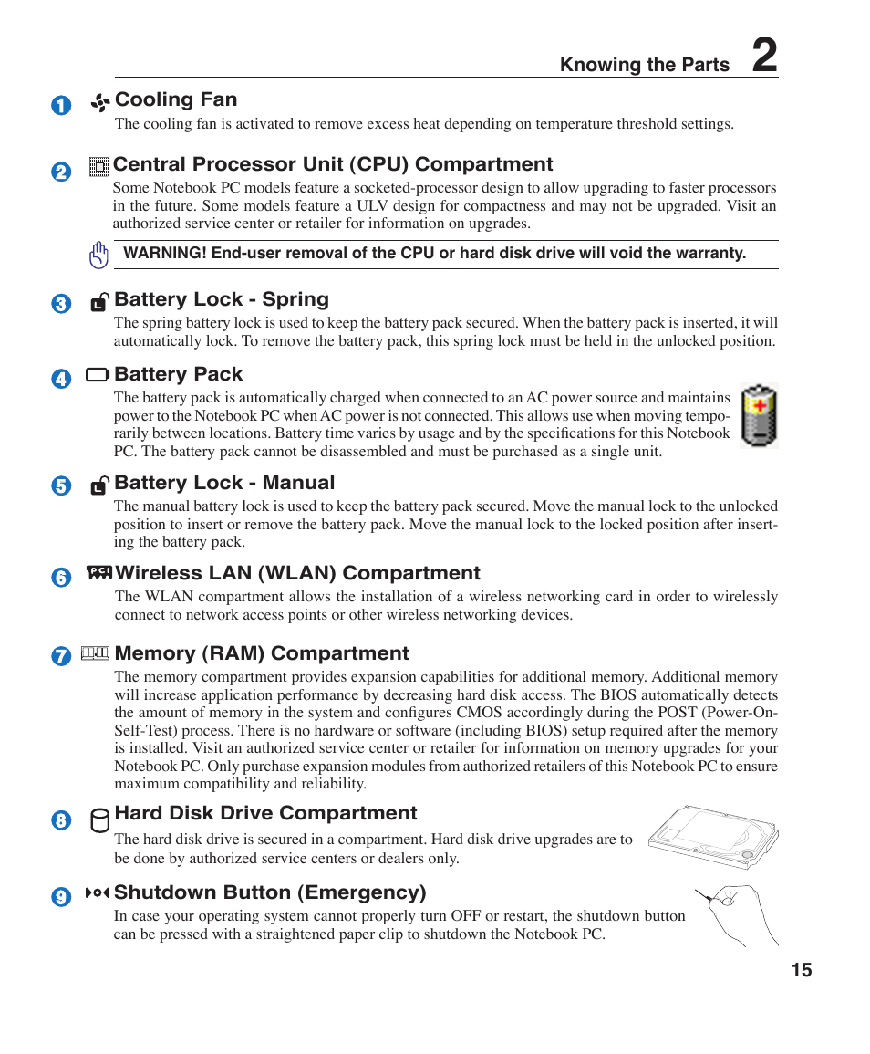 Asus Z96F User Manual | Page 15 / 73