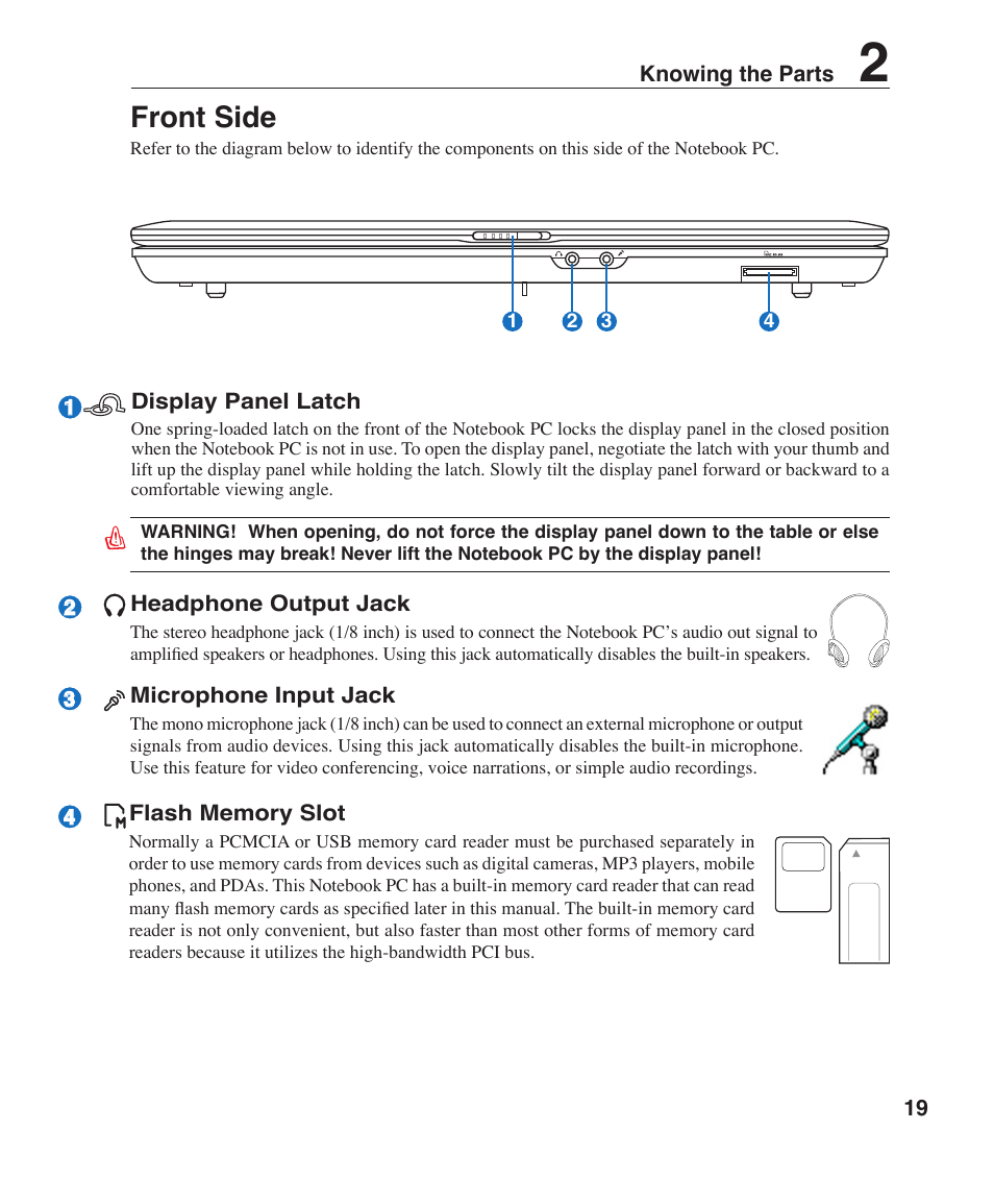 Front side | Asus Z96F User Manual | Page 19 / 73