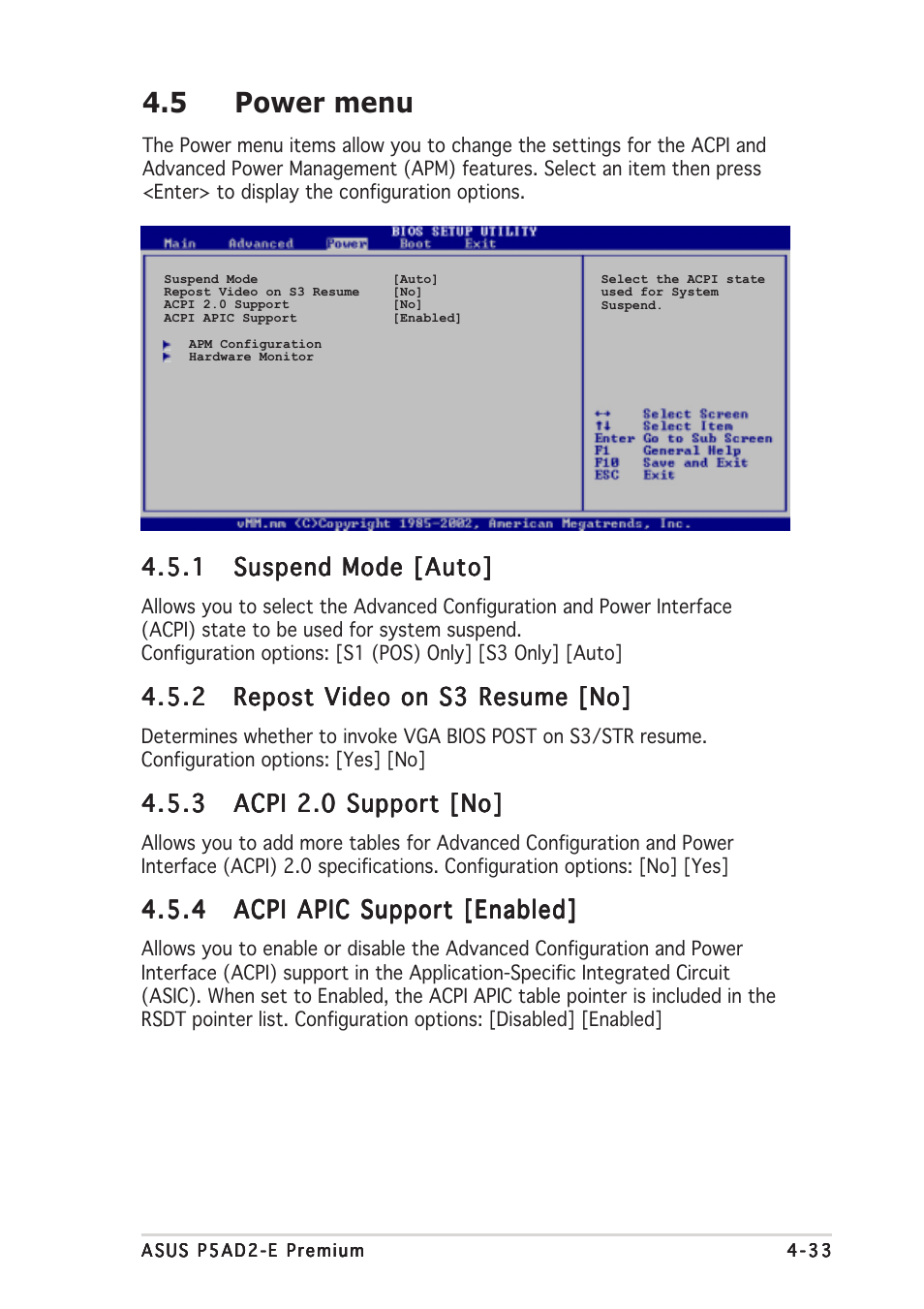 5 power menu | Asus P5AD2-E Premium User Manual | Page 103 / 166