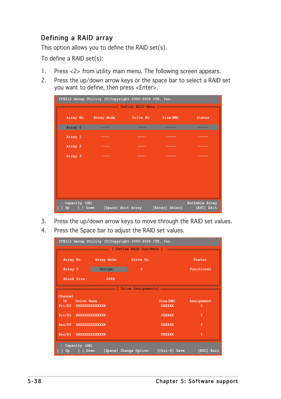 Defining a raid array | Asus P5AD2-E Premium User Manual | Page 154 / 166