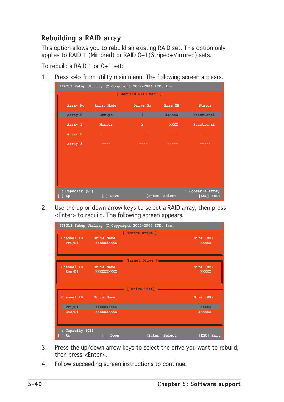 Rebuilding a raid array | Asus P5AD2-E Premium User Manual | Page 156 / 166