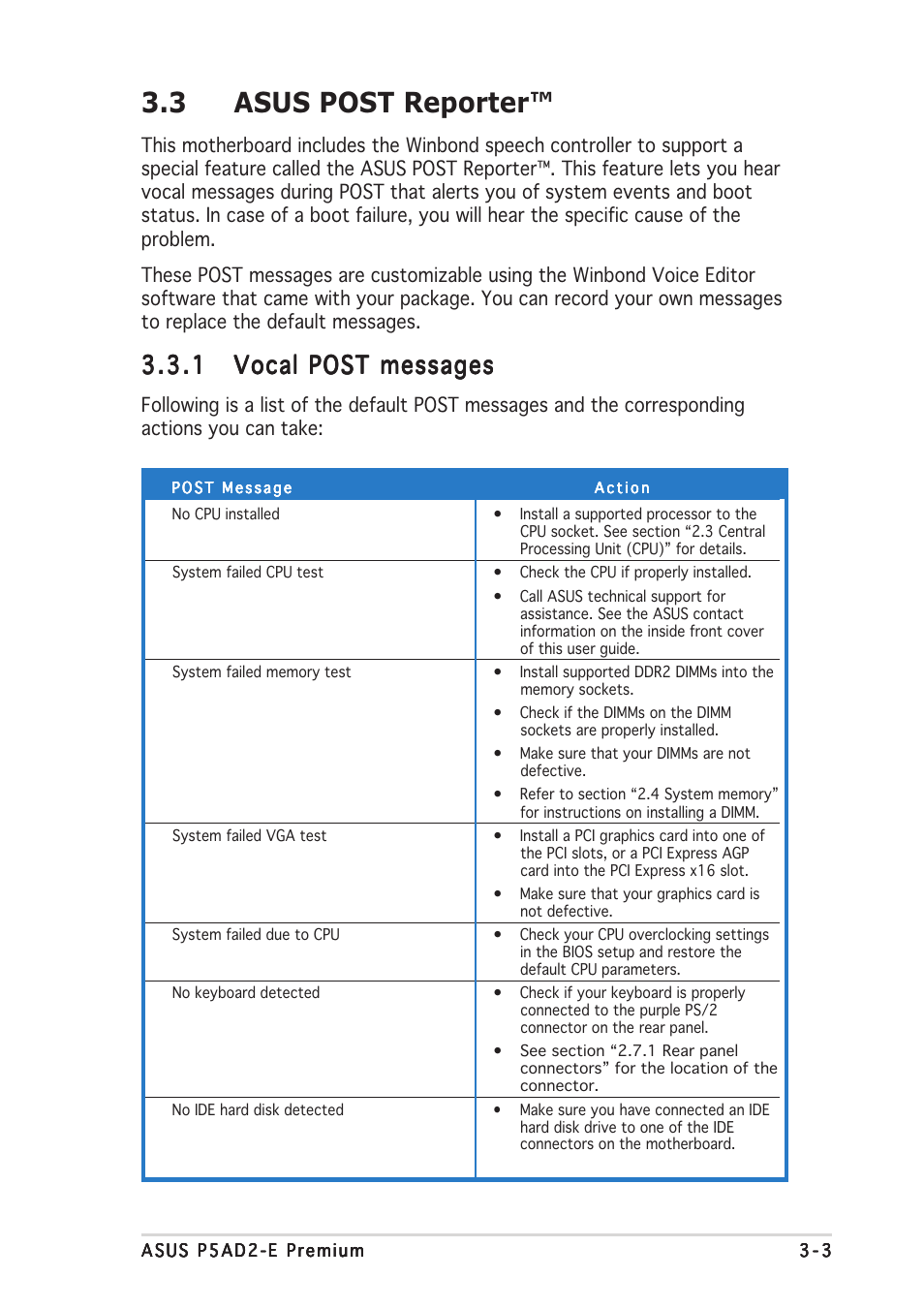 3 asus post reporter | Asus P5AD2-E Premium User Manual | Page 63 / 166