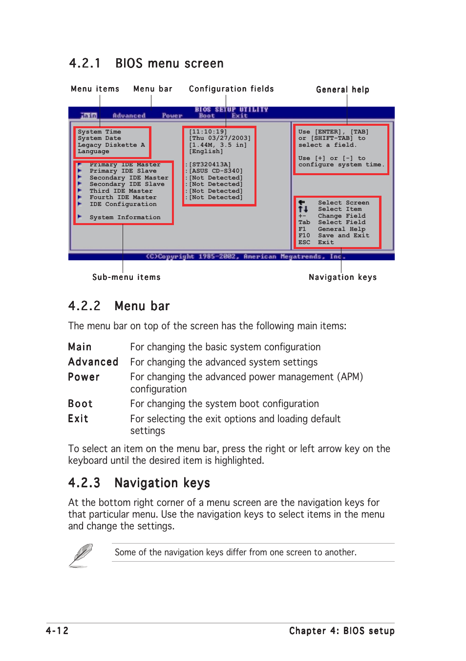 2 menu bar menu bar menu bar menu bar menu bar | Asus P5AD2-E Premium User Manual | Page 82 / 166