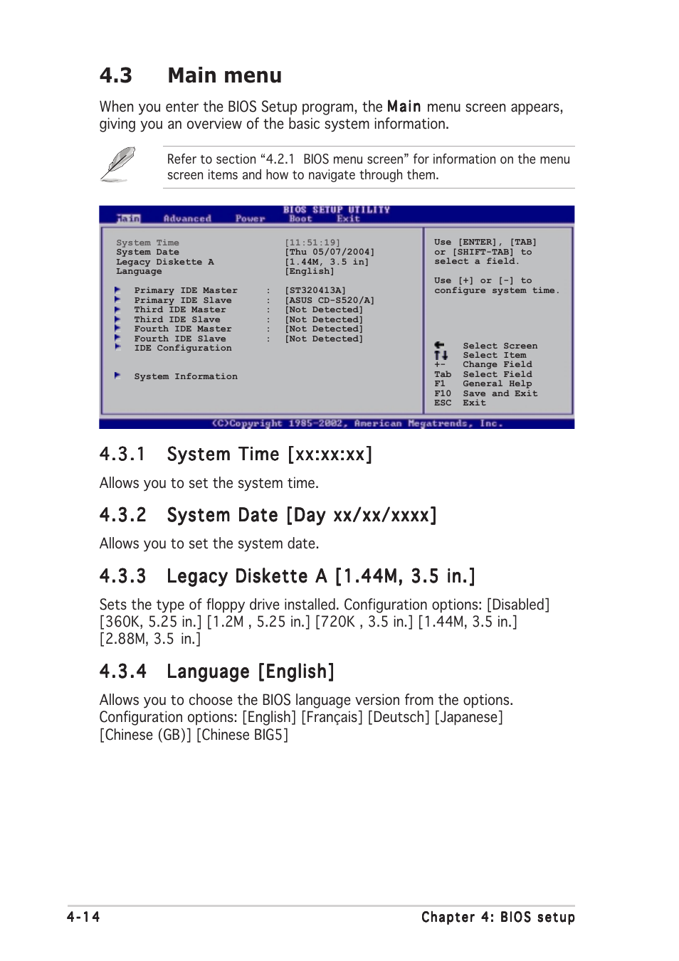 3 main menu | Asus P5AD2-E Premium User Manual | Page 84 / 166