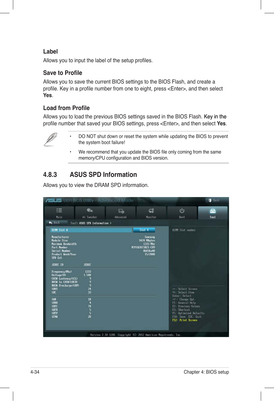 3 asus spd information, Asus spd information -34 | Asus ESC500 G2 User Manual | Page 102 / 140