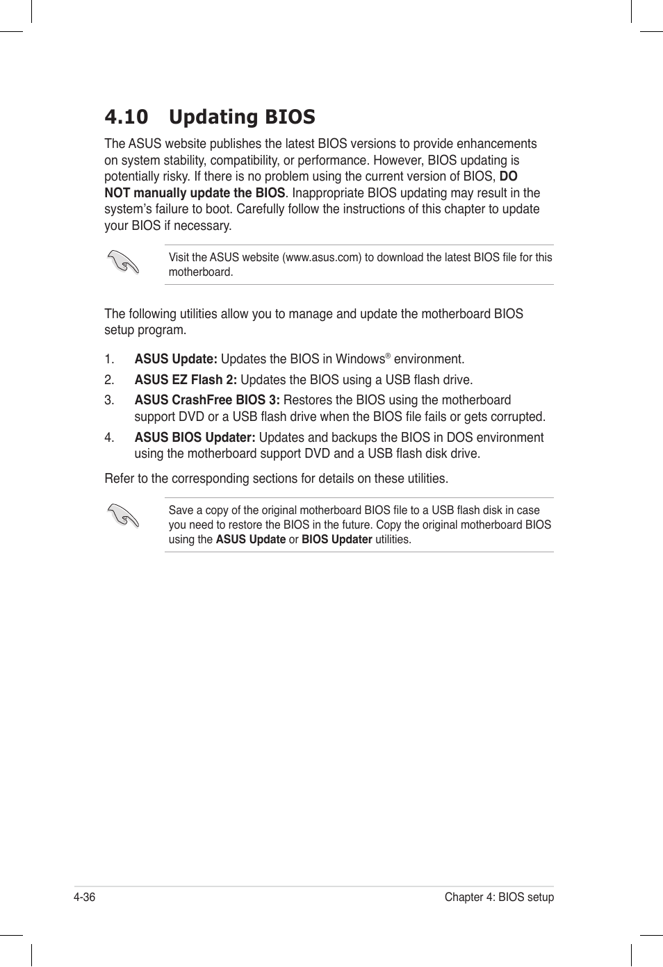 10 updating bios, 10 updating bios -36 | Asus ESC500 G2 User Manual | Page 104 / 140