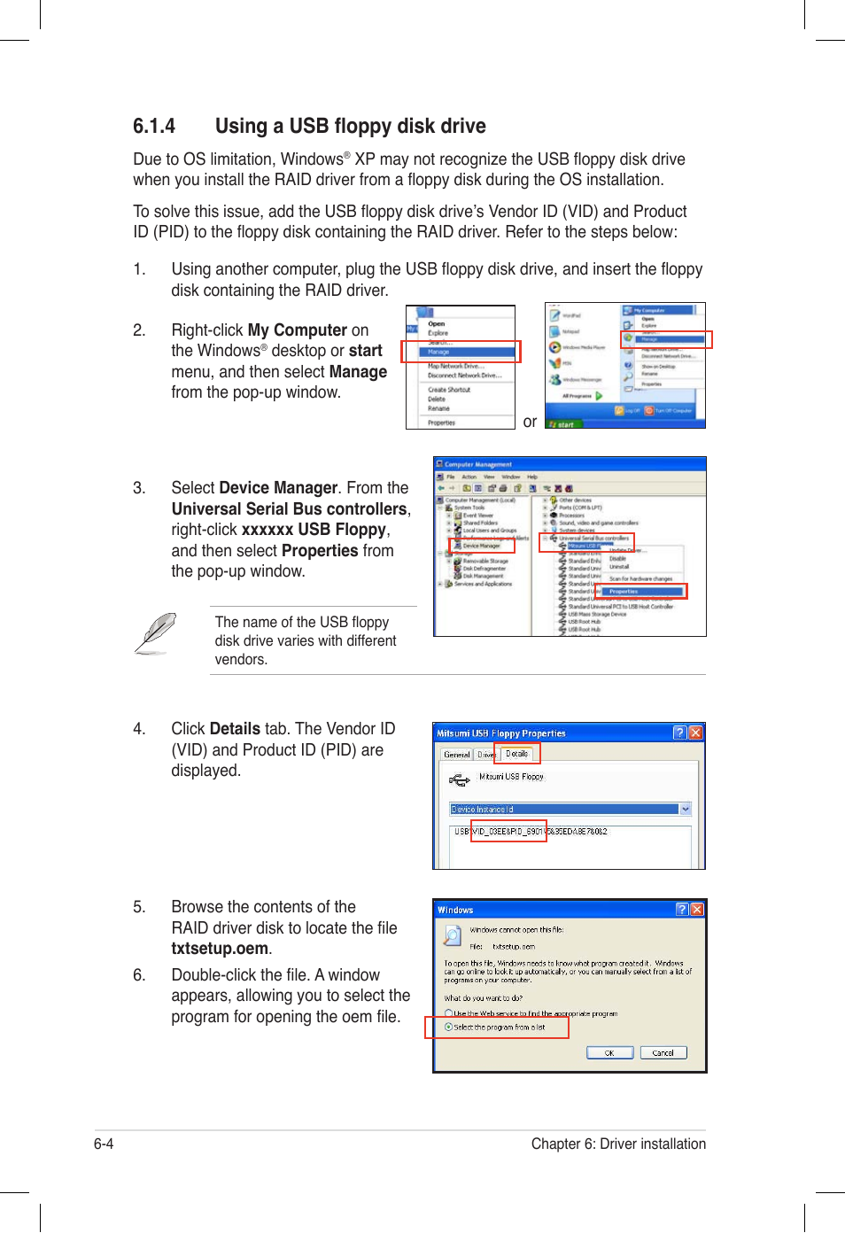 4 using a usb floppy disk drive, Using a usb floppy disk drive -4 | Asus ESC500 G2 User Manual | Page 122 / 140