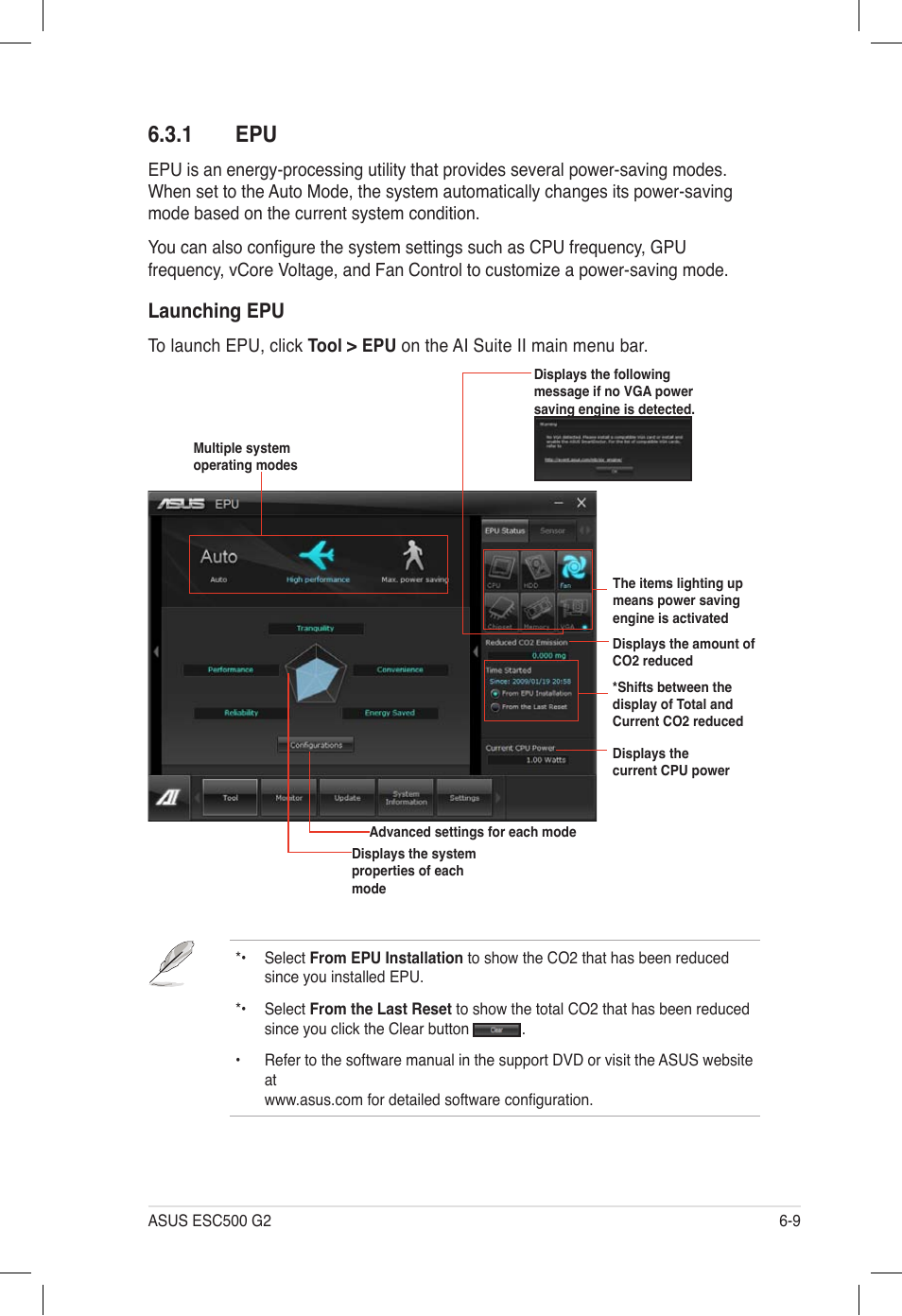 1 epu, Epu -9, Launching epu | Asus ESC500 G2 User Manual | Page 127 / 140