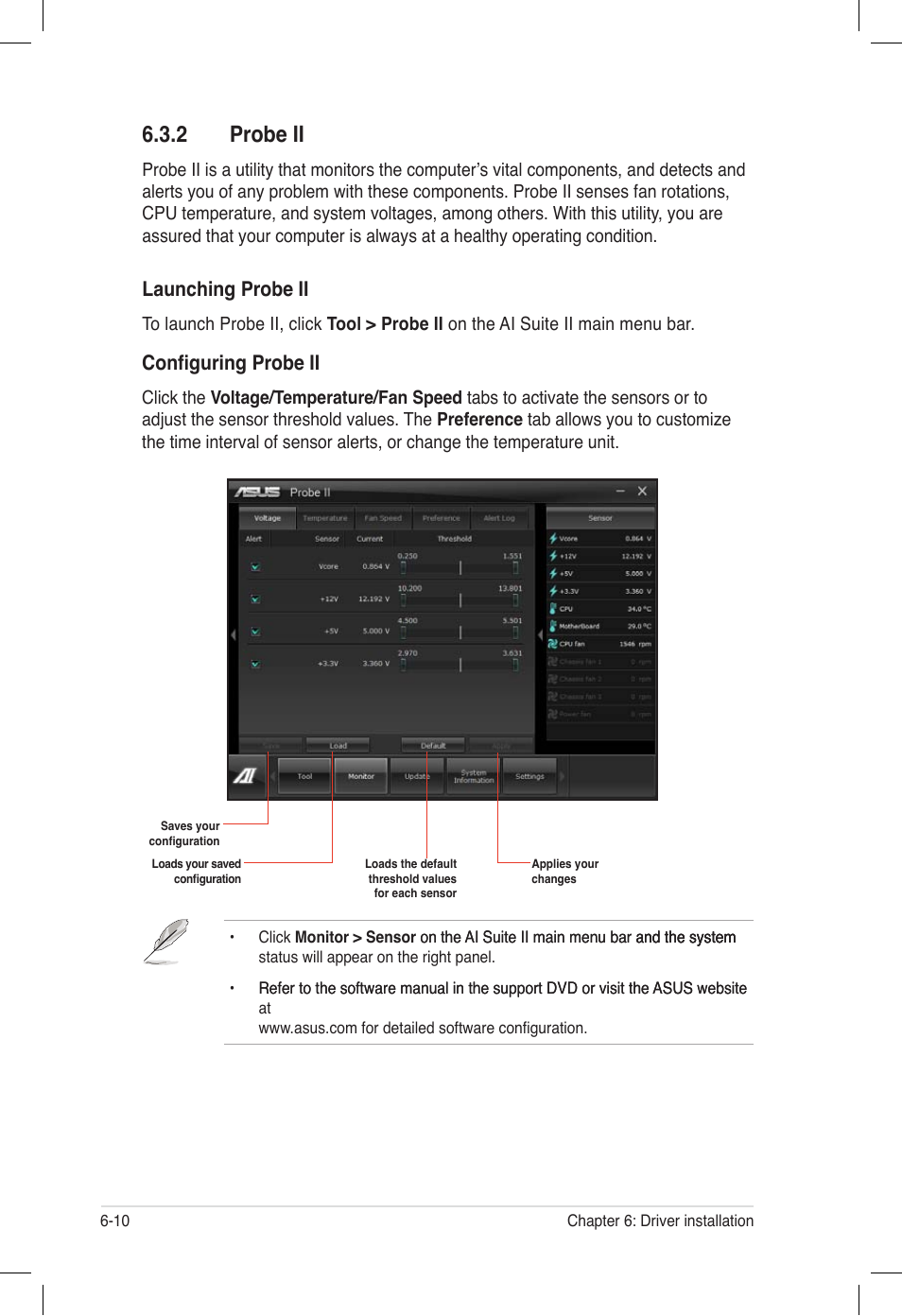 2 probe ii, Probe ii -10, Launching probe ii | Configuring probe ii | Asus ESC500 G2 User Manual | Page 128 / 140