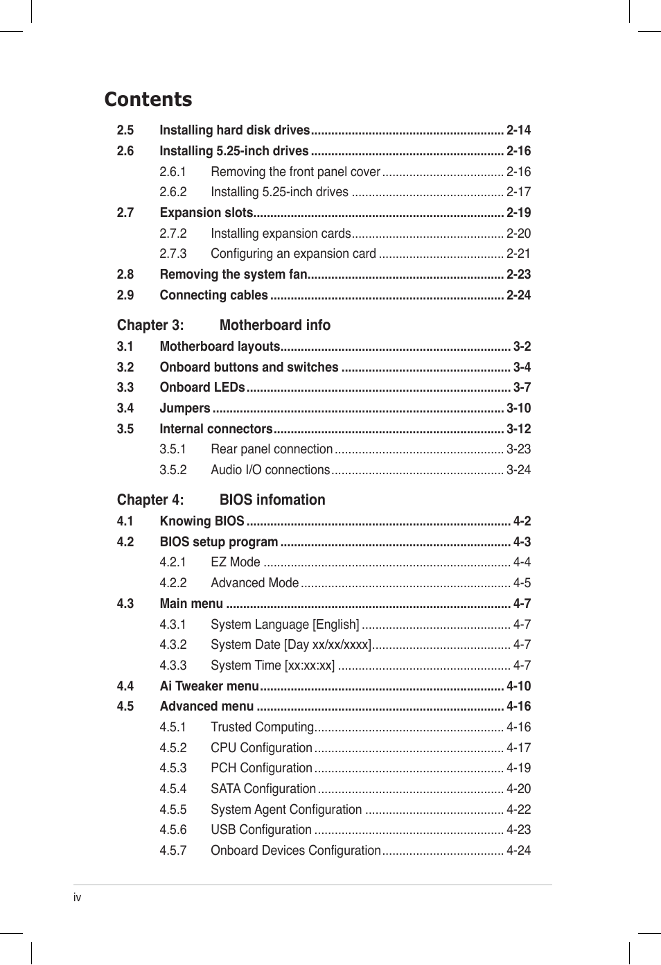 Asus ESC500 G2 User Manual | Page 4 / 140