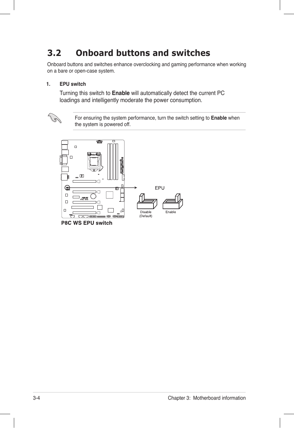 2 onboard buttons and switches, Onboard buttons and switches -4 | Asus ESC500 G2 User Manual | Page 46 / 140