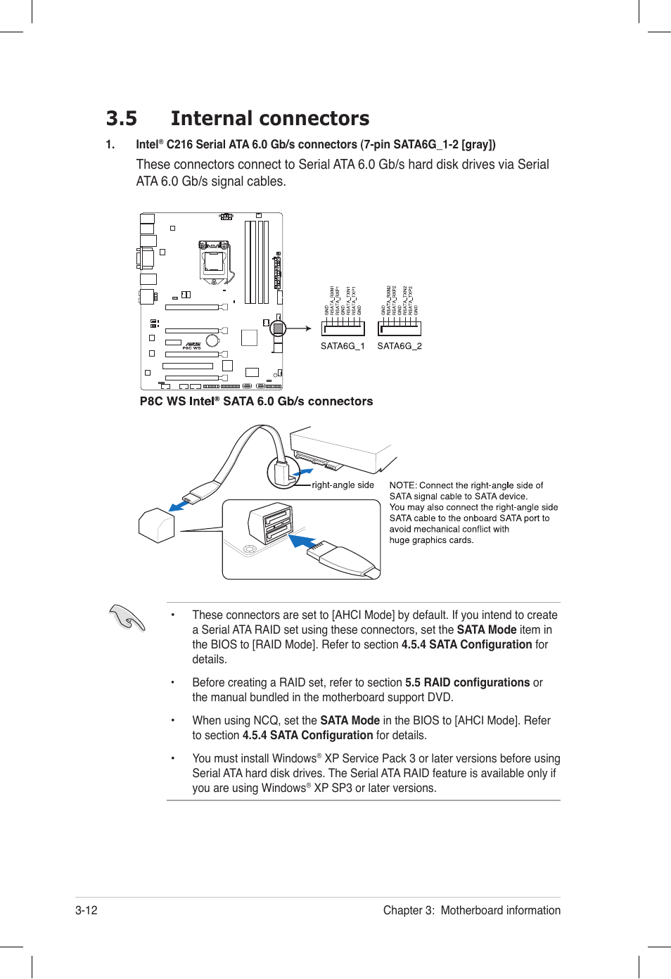 5 internal connectors, Internal connectors -12 | Asus ESC500 G2 User Manual | Page 54 / 140