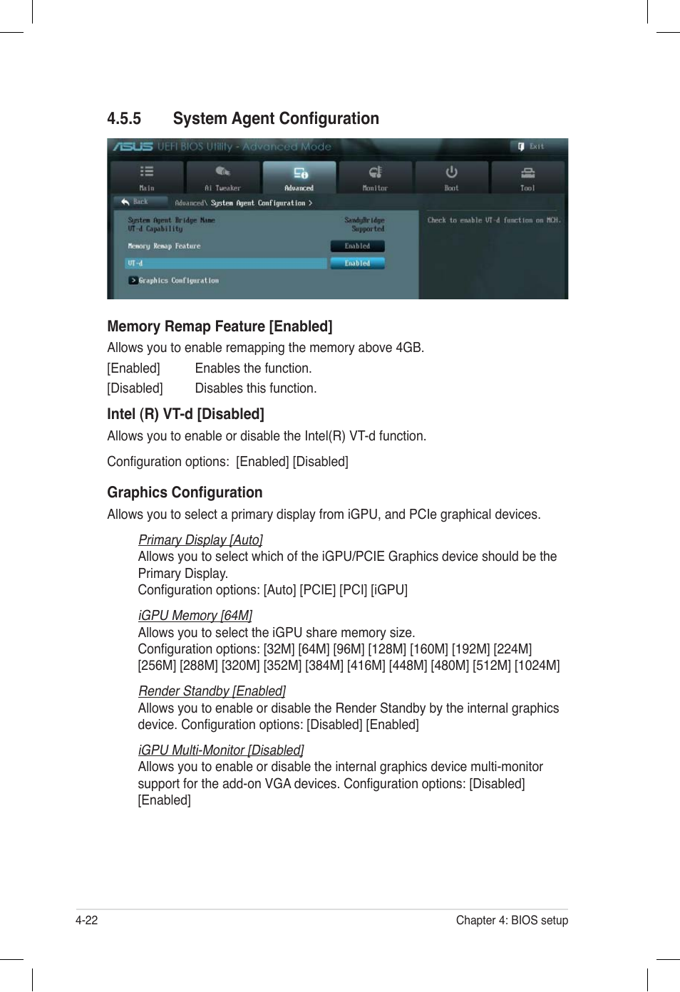 5 system agent configuration, System agent configuration -22 | Asus ESC500 G2 User Manual | Page 90 / 140