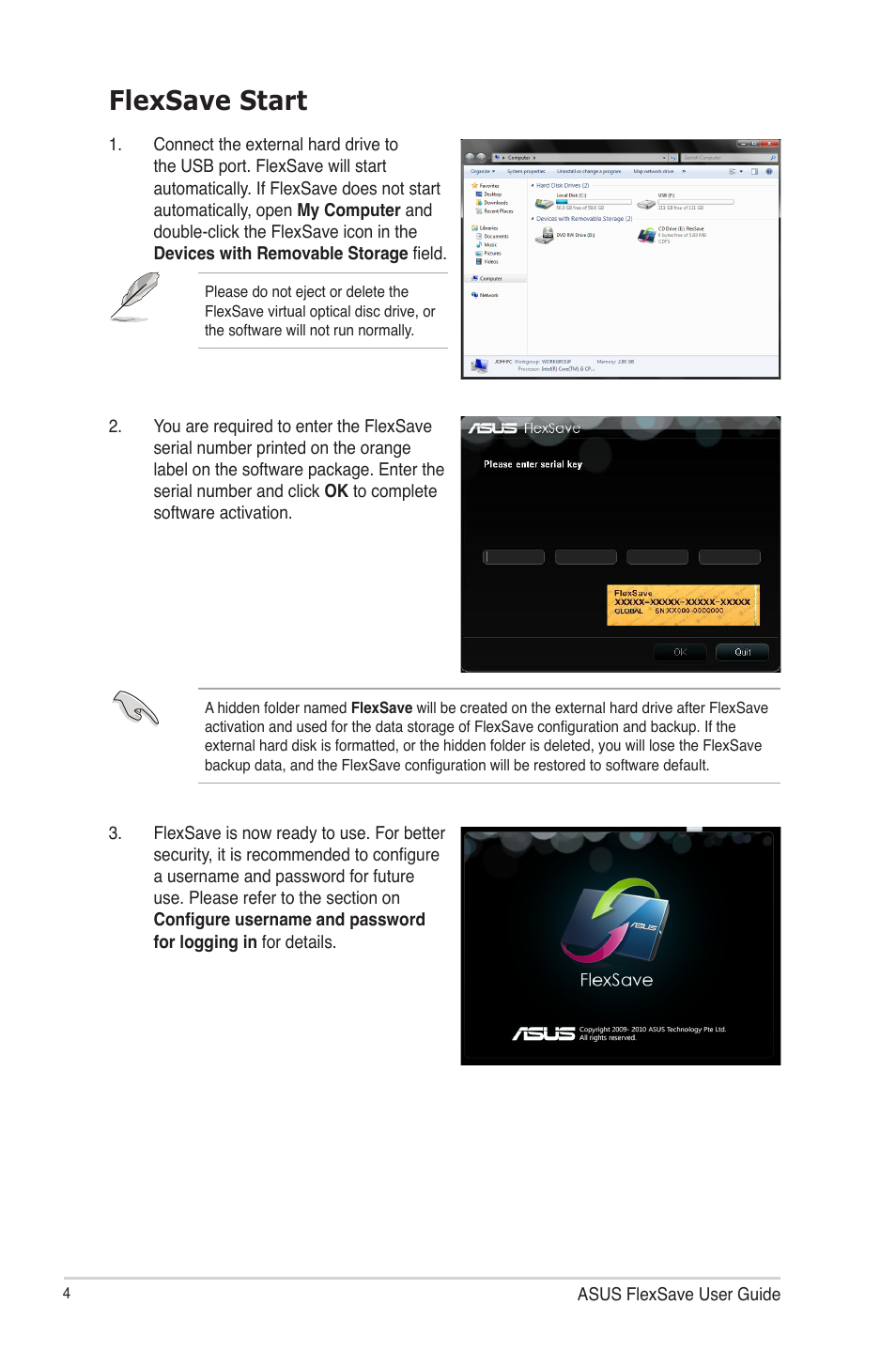 Flexsave start | Asus Lamborghini External HDD User Manual | Page 4 / 14