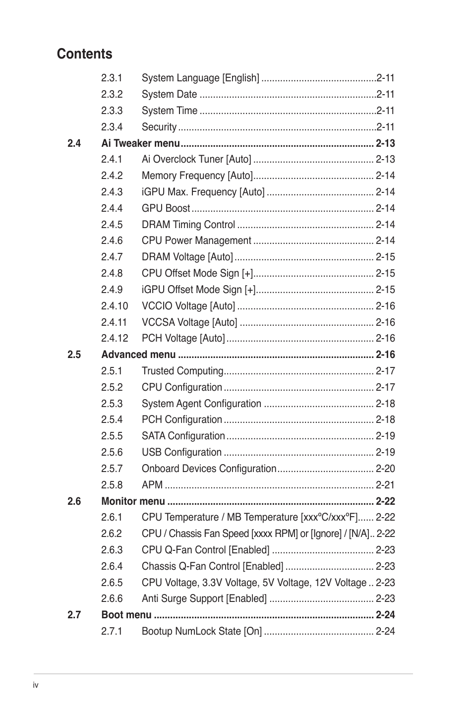 Asus P8H61-I User Manual | Page 4 / 57