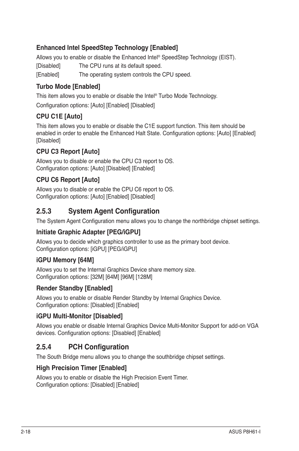 3 system agent configuration, 4 pch configuration, System agent configuration -18 | Pch configuration -18 | Asus P8H61-I User Manual | Page 46 / 57