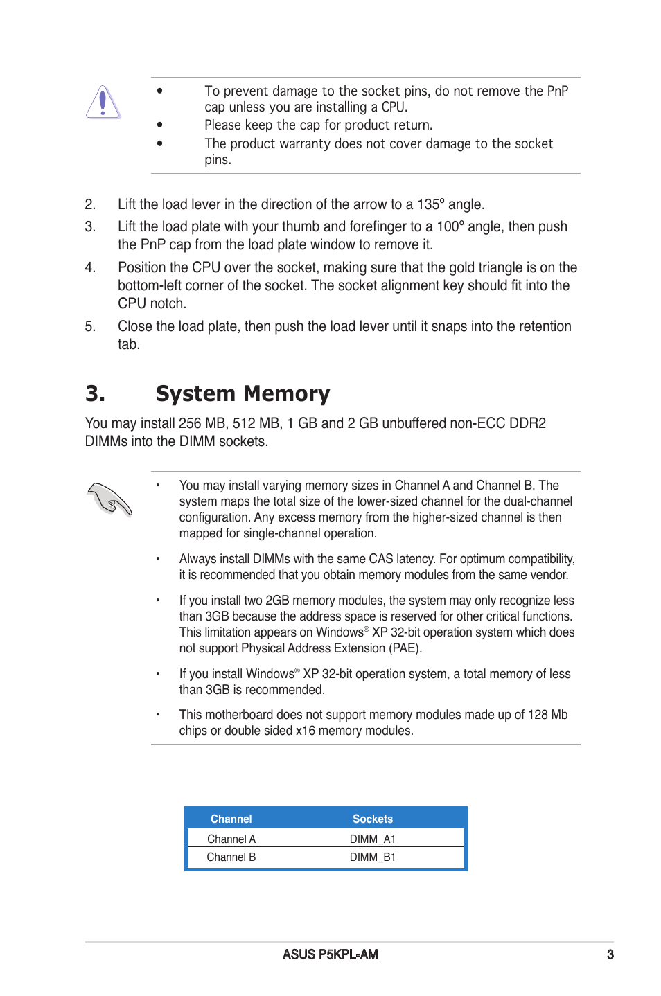 Asus P5KPL-I User Manual | Page 3 / 4