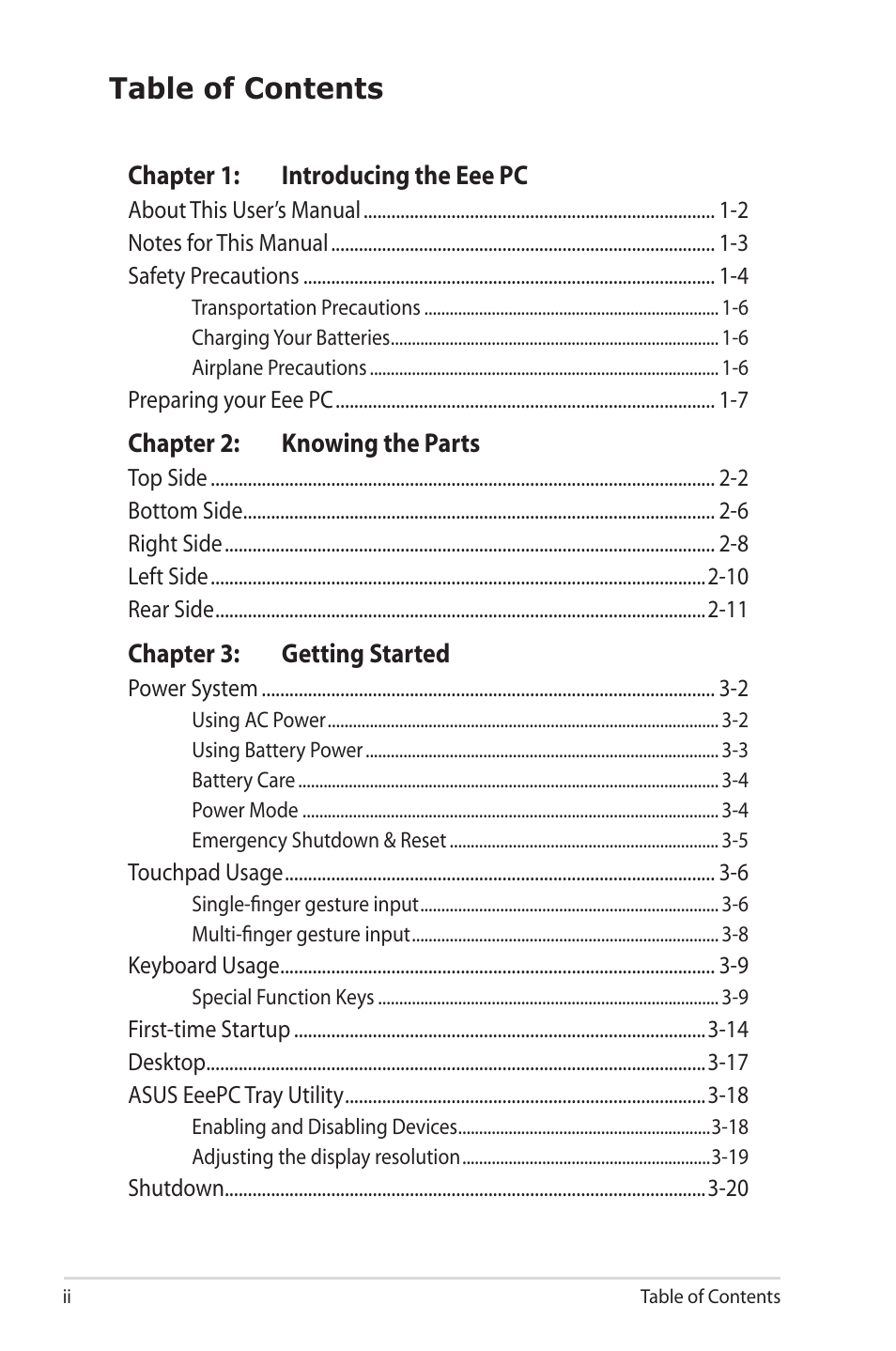 Asus Eee PC 1000HE User Manual | Page 2 / 86