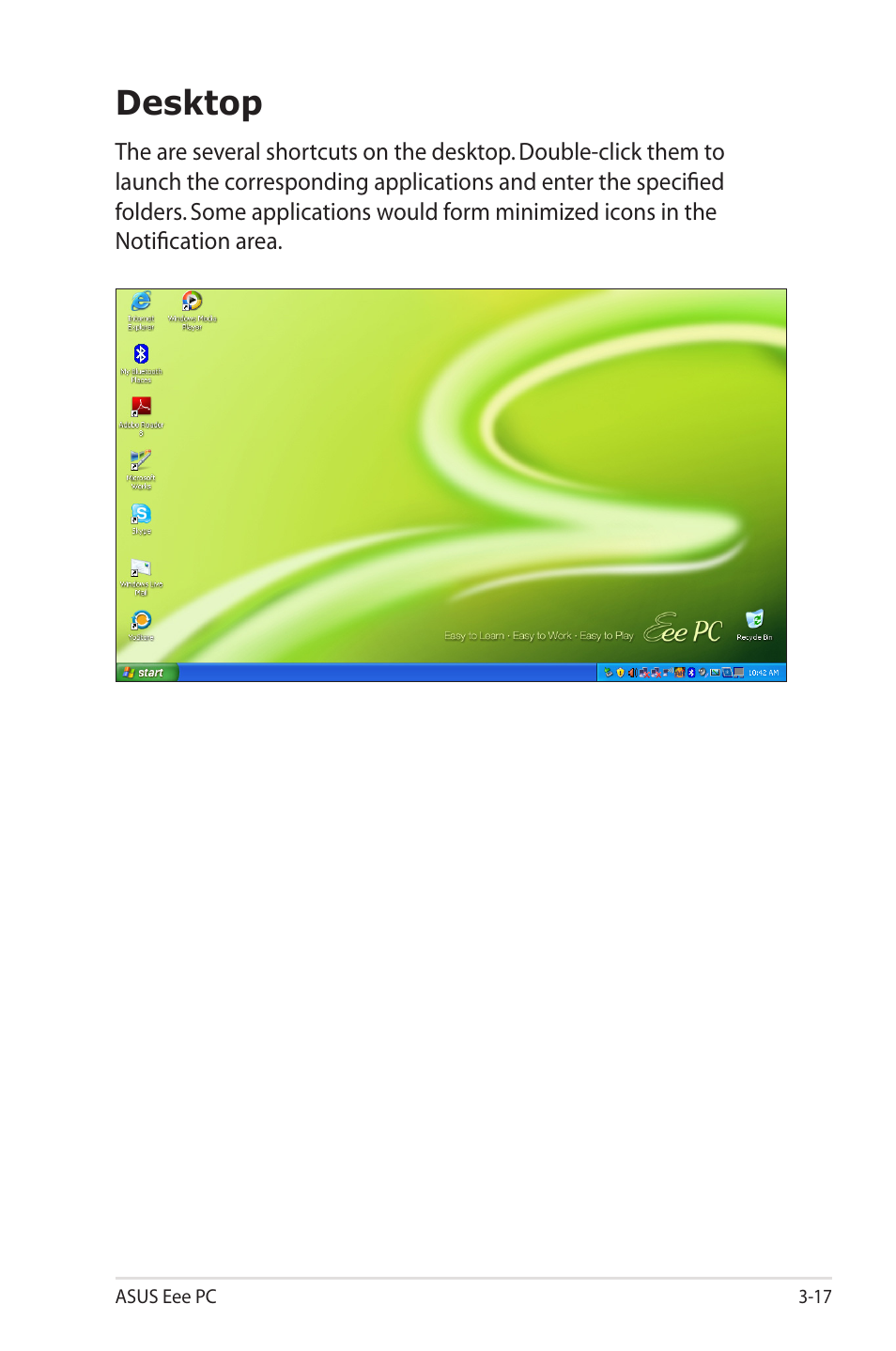 Desktop | Asus Eee PC 1000HE User Manual | Page 41 / 86