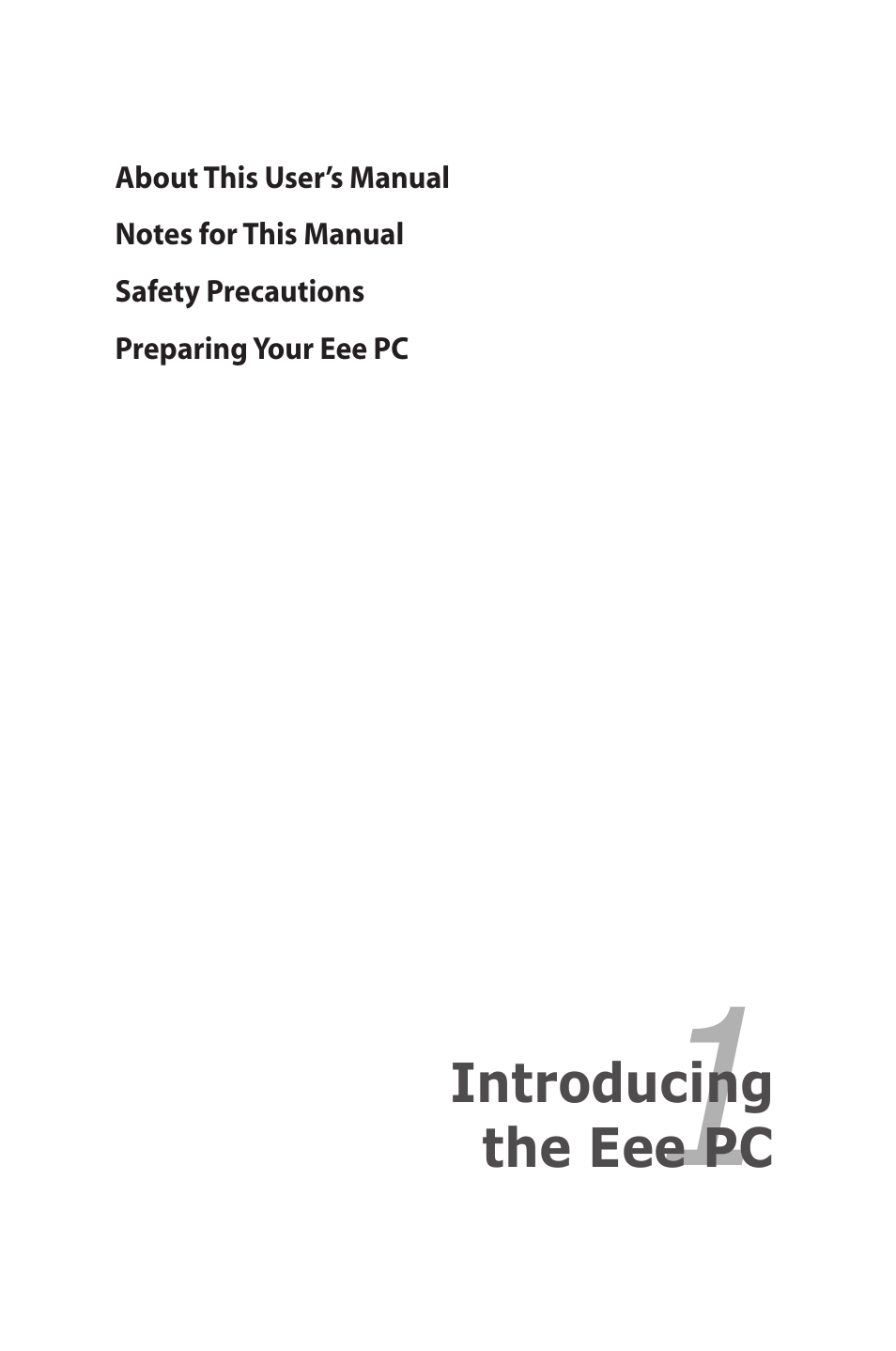 Asus Eee PC 1000HE User Manual | Page 5 / 86
