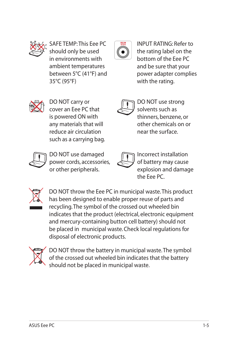 Asus Eee PC 1000HE User Manual | Page 9 / 86