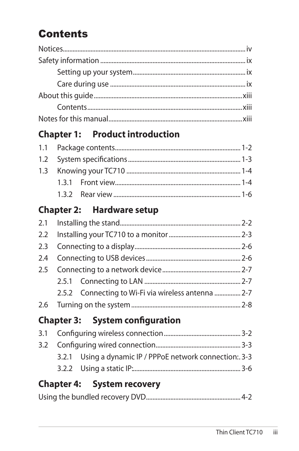 Asus TC710 User Manual | Page 3 / 40