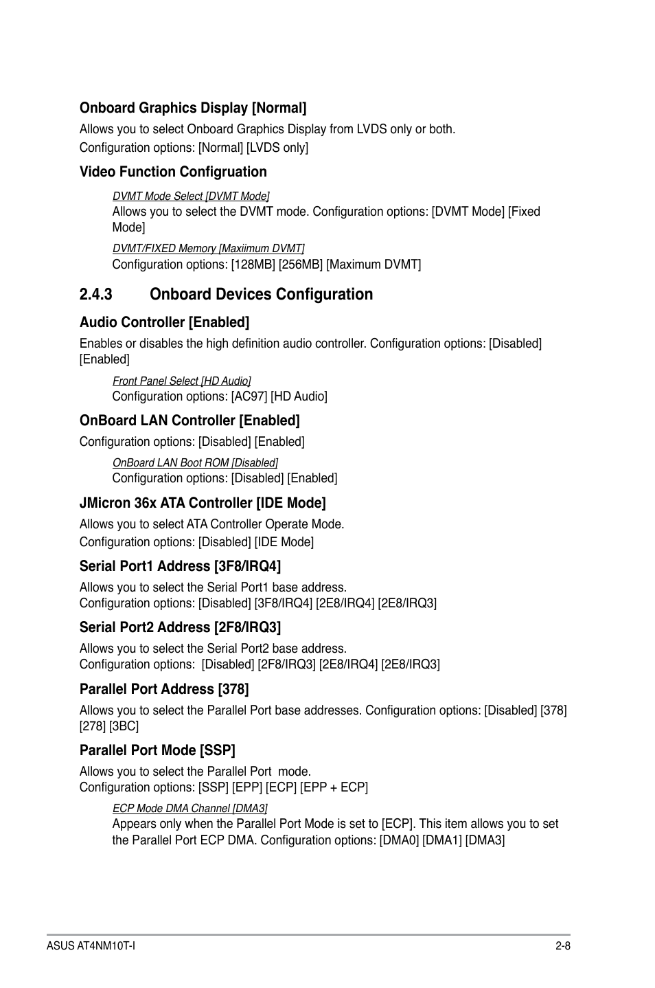 3 onboard devices configuration, Onboard devices configuration -8 | Asus AT4NM10T-I User Manual | Page 35 / 44