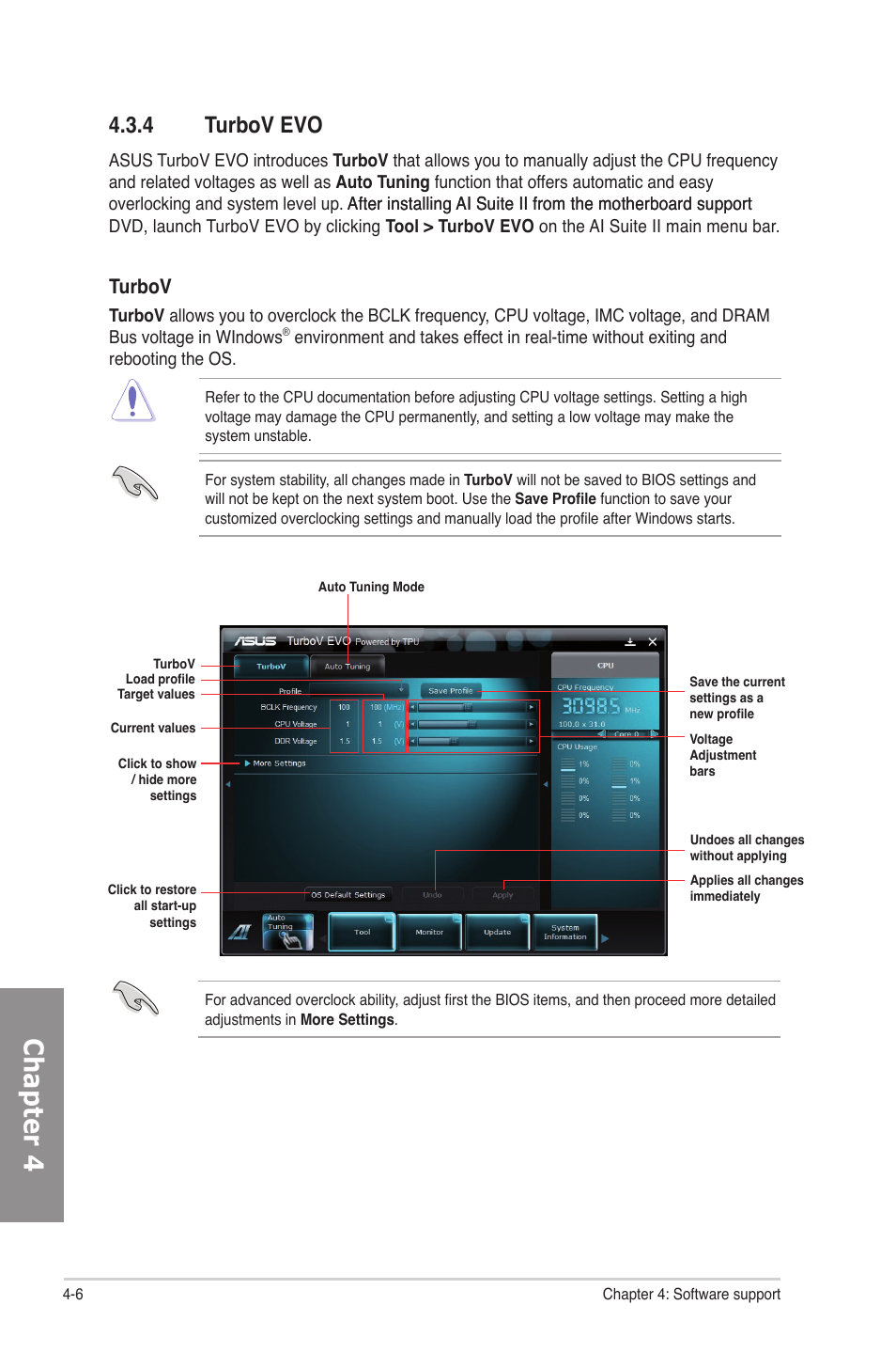 4 turbov evo, Turbov evo -6, Chapter 4 | Turbov | Asus P8P67 User Manual | Page 108 / 134