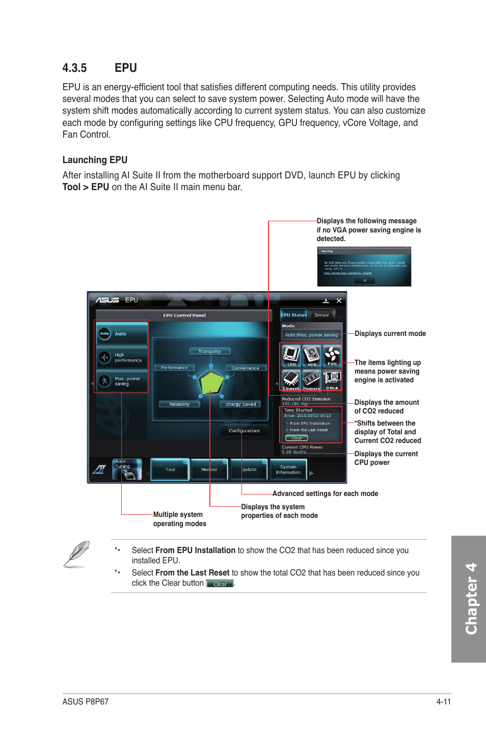 5 epu, Epu -11, Chapter 4 | Asus P8P67 User Manual | Page 113 / 134