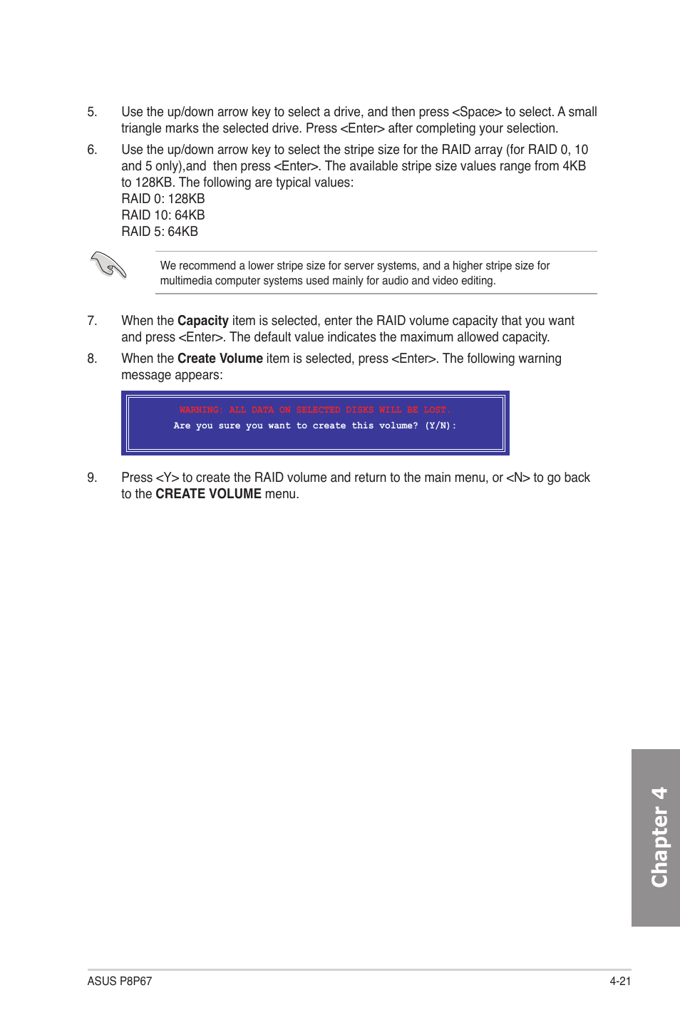 Chapter 4 | Asus P8P67 User Manual | Page 123 / 134