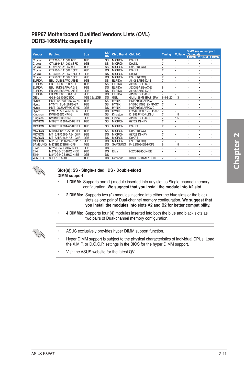 Chapter 2 | Asus P8P67 User Manual | Page 27 / 134