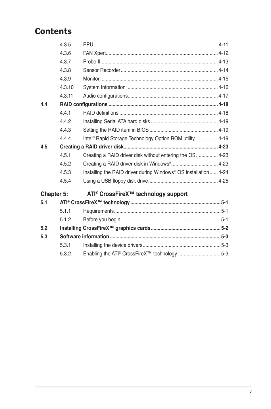 Asus P8P67 User Manual | Page 5 / 134