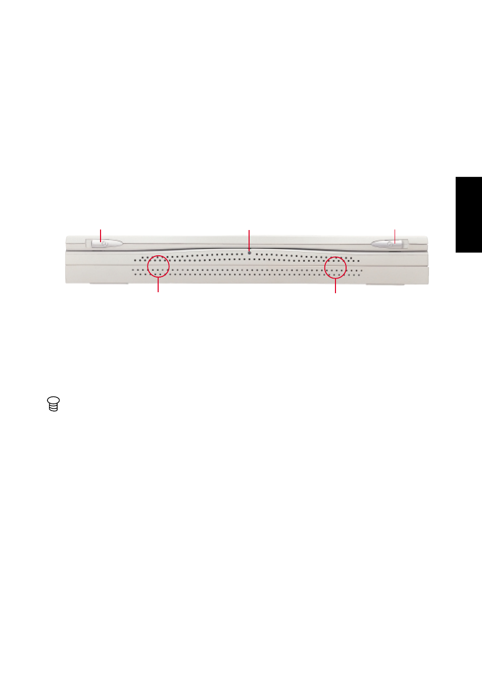 Front side, Front component descriptions | Asus L7 User Manual | Page 19 / 86