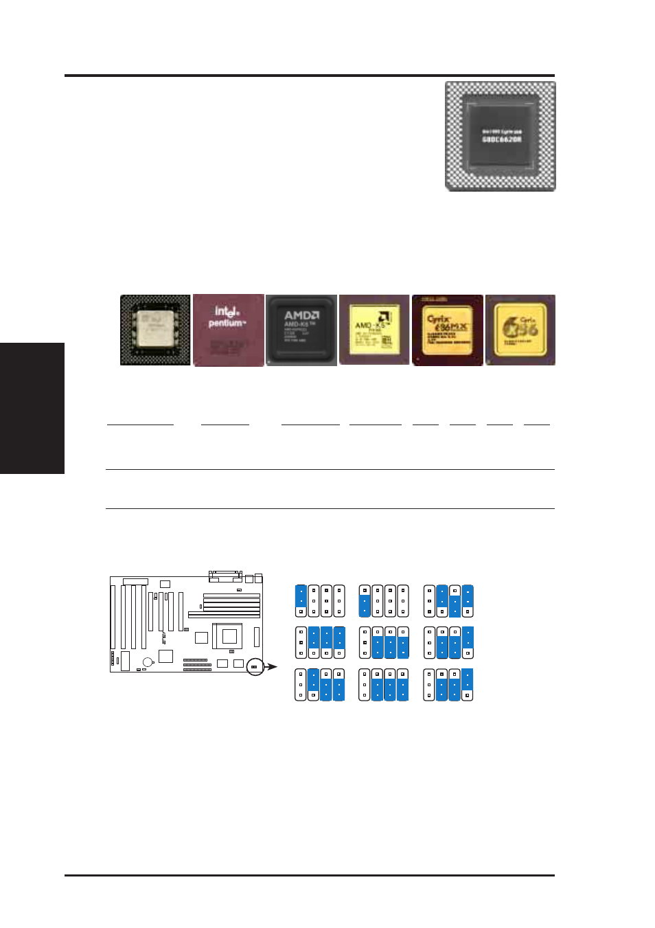Iii. installation, Compatible cyrix cpu identification, 16 asus txp4-x user’s manual | Jumpers) iii. inst alla tion | Asus TXP4-X User Manual | Page 16 / 62