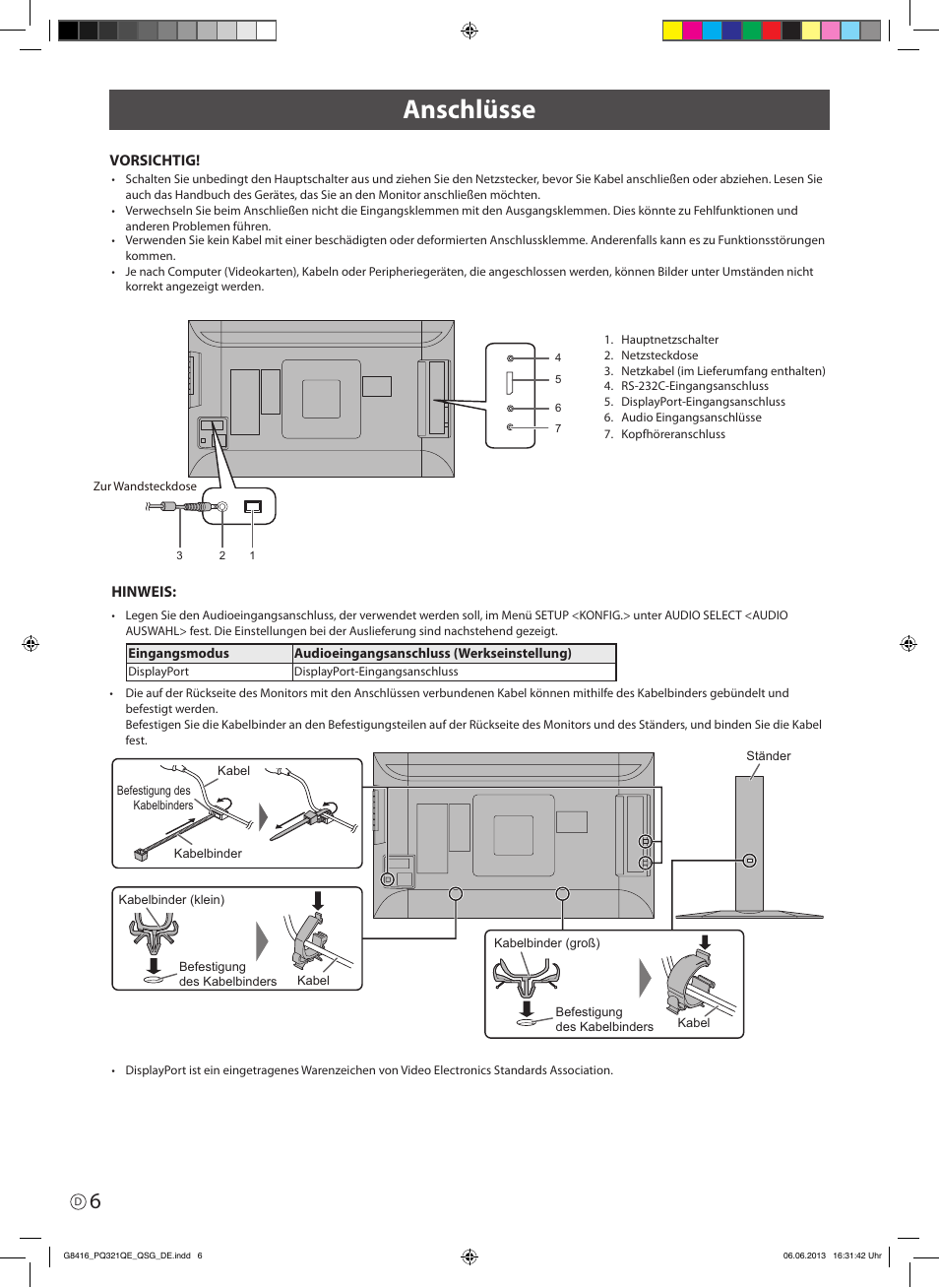 Anschlüsse | Asus PQ321QE User Manual | Page 32 / 52