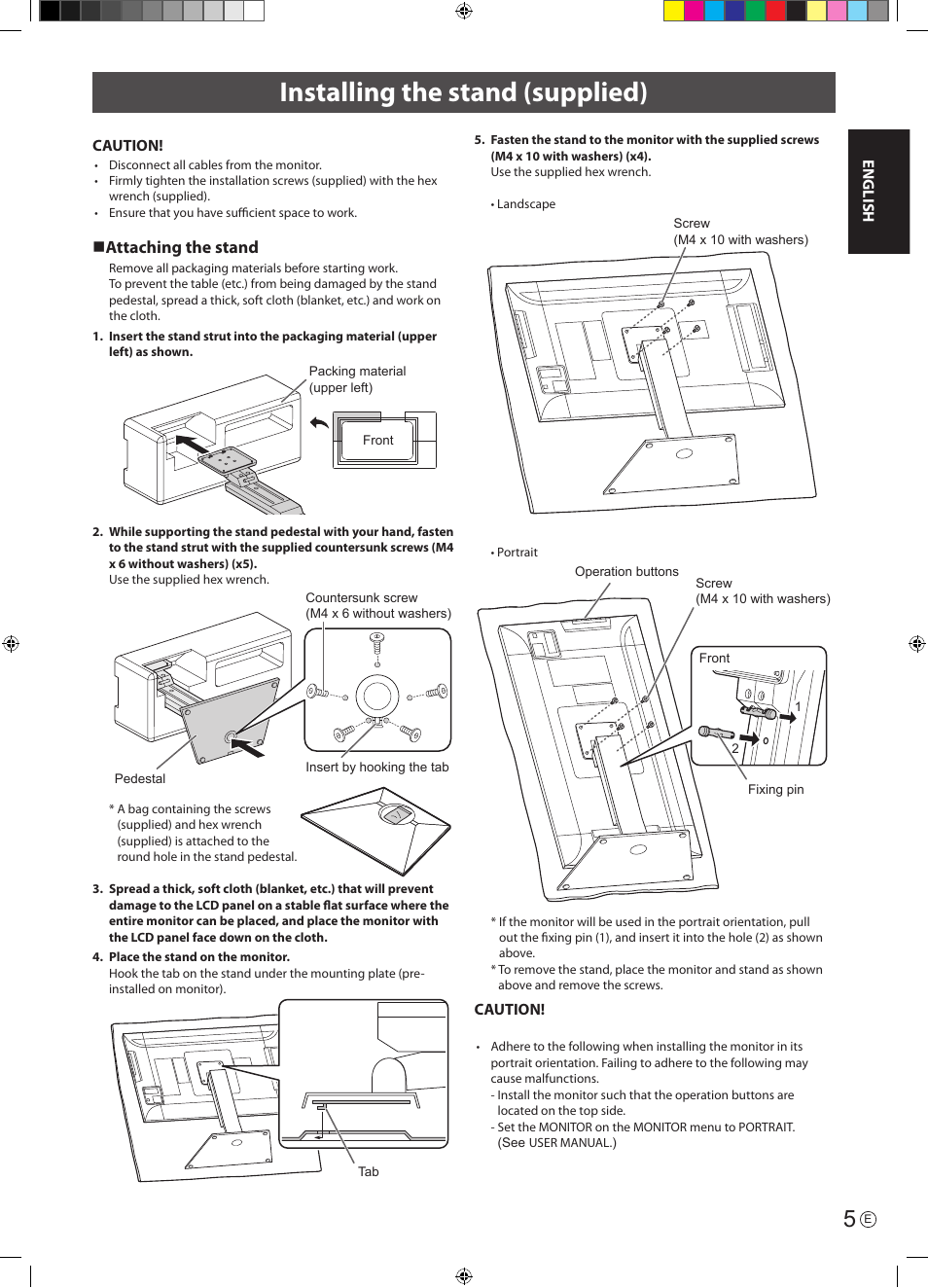 Installing the stand (supplied), N attaching the stand | Asus PQ321QE User Manual | Page 7 / 52