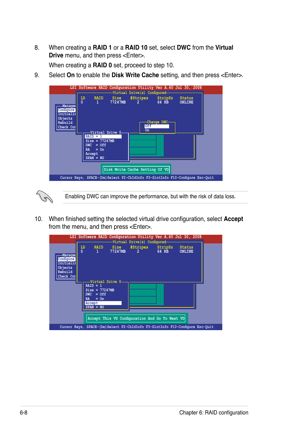 8 chapter 6: raid configuration | Asus RS520-E6/RS8 User Manual | Page 102 / 146