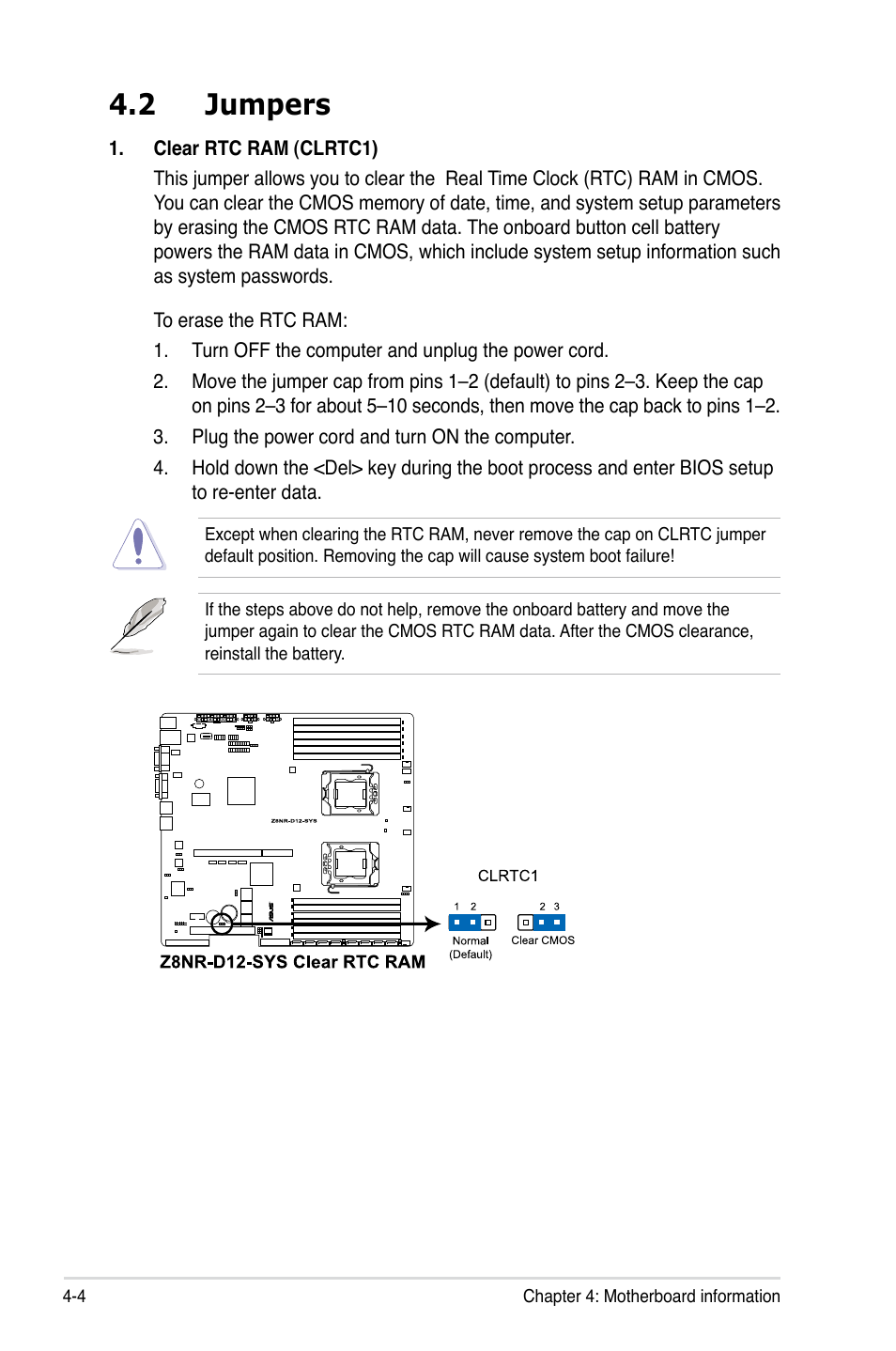 2 jumpers, Jumpers -4 | Asus RS520-E6/RS8 User Manual | Page 48 / 146