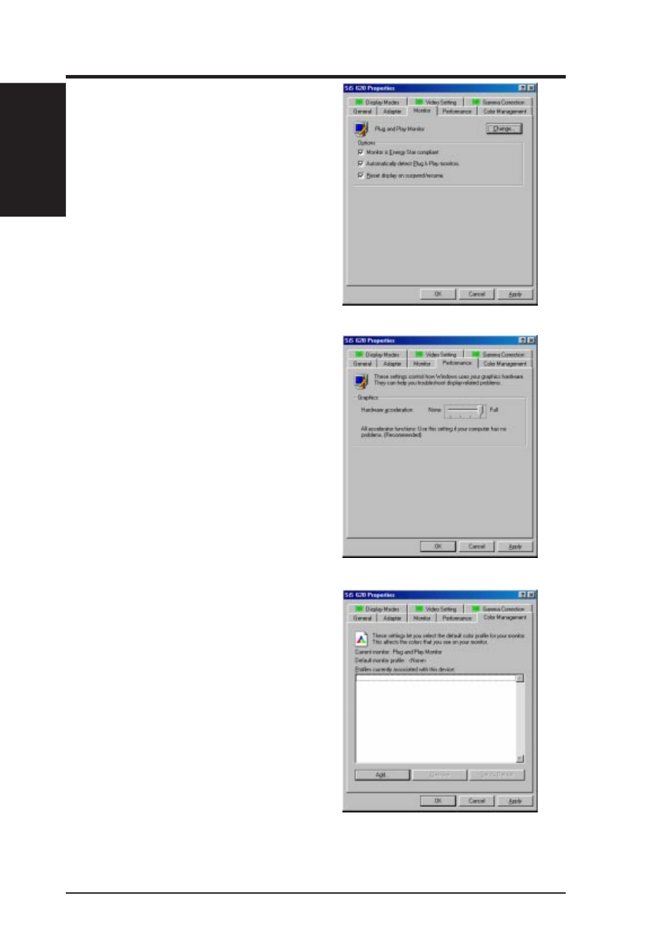 Software reference, 3 monitor, 4 performance | 5 color management | Asus MES-N User Manual | Page 90 / 104