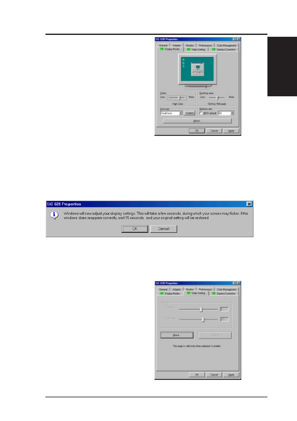 Software reference, 7 video setting, 6 display modes | Asus MES-N User Manual | Page 91 / 104